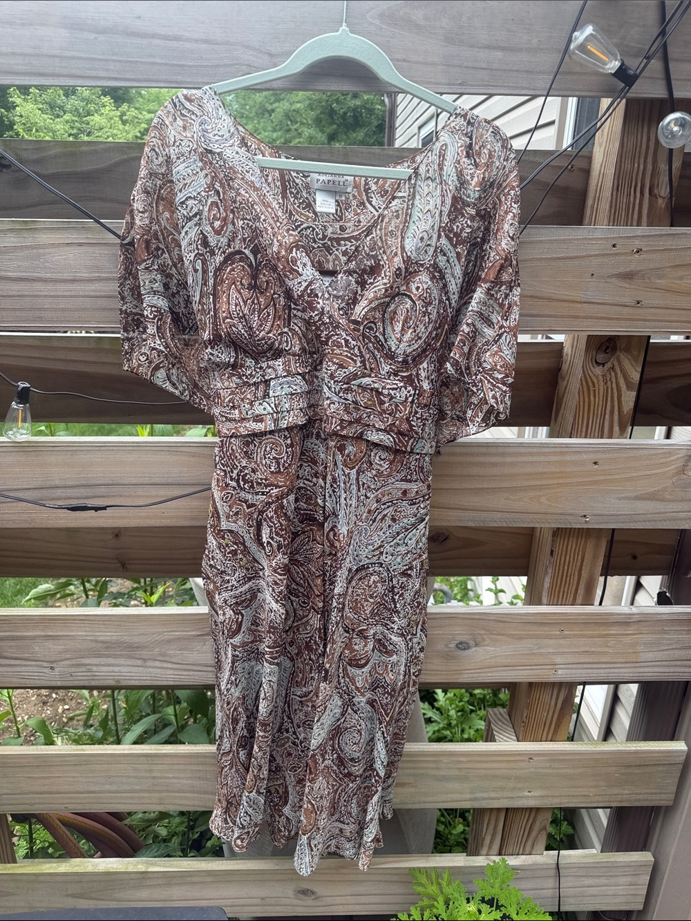 ADRIANNA PAPELL SILK PAISLEY DRESS SZ 16